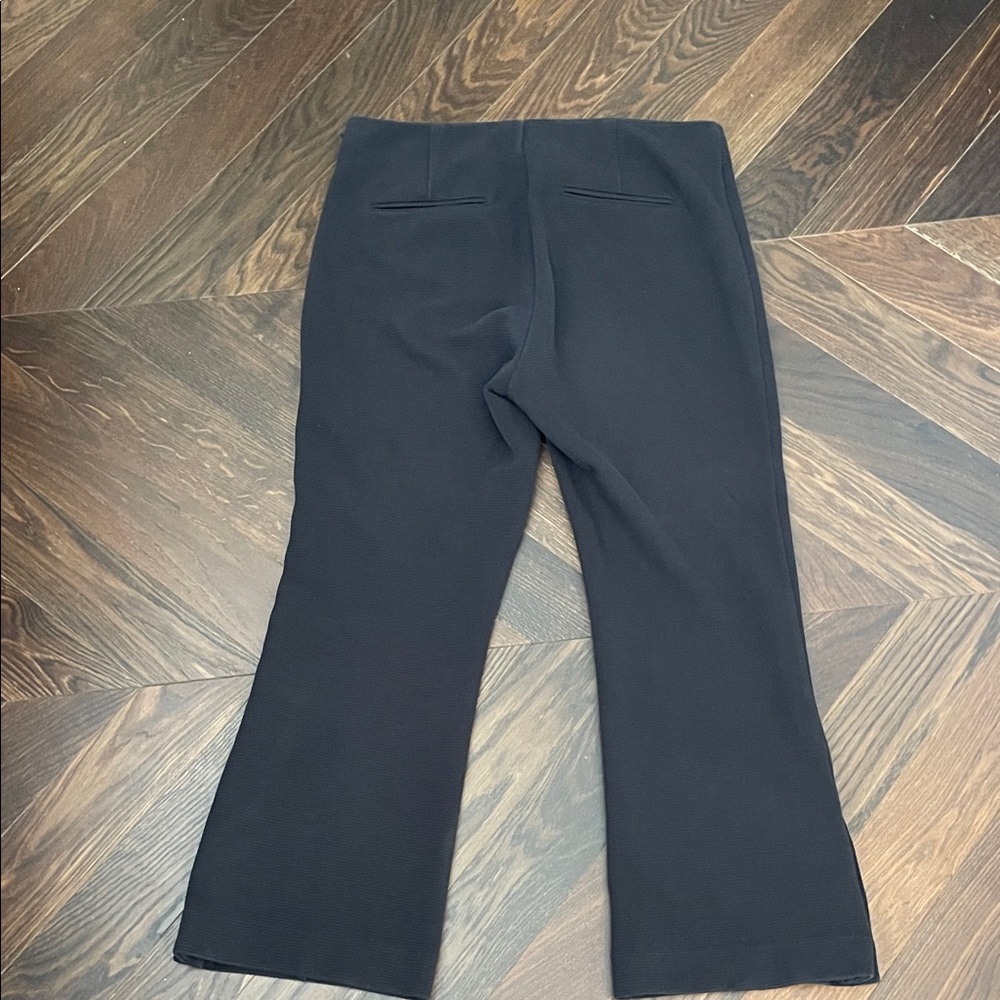 Ann Taylor Kick Crop Textured Pants Black 12 - Picture 3 of 5